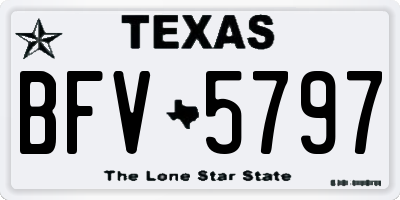 TX license plate BFV5797