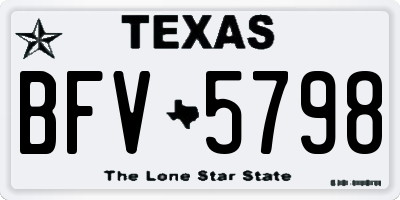 TX license plate BFV5798