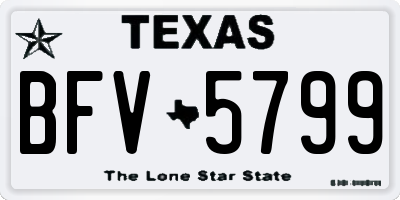 TX license plate BFV5799