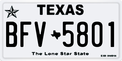 TX license plate BFV5801