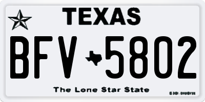 TX license plate BFV5802