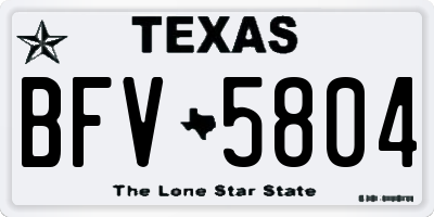 TX license plate BFV5804