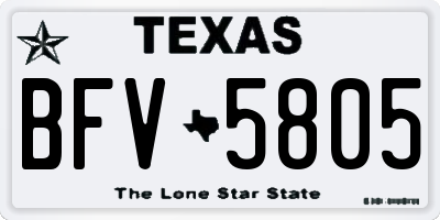 TX license plate BFV5805