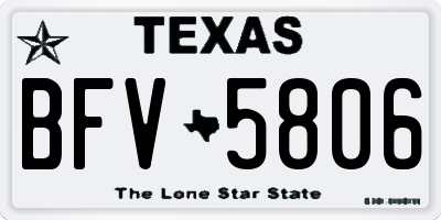 TX license plate BFV5806