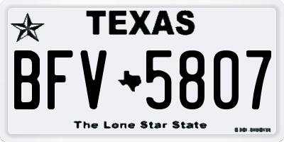 TX license plate BFV5807