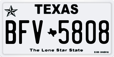 TX license plate BFV5808