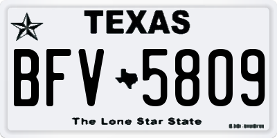 TX license plate BFV5809