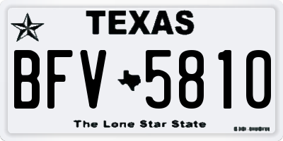 TX license plate BFV5810