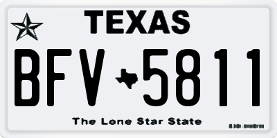 TX license plate BFV5811