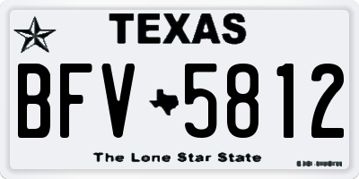 TX license plate BFV5812