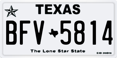 TX license plate BFV5814