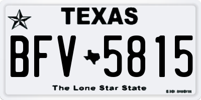 TX license plate BFV5815