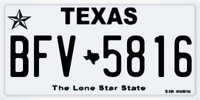 TX license plate BFV5816