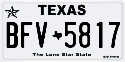 TX license plate BFV5817