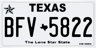 TX license plate BFV5822