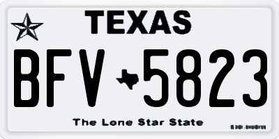 TX license plate BFV5823