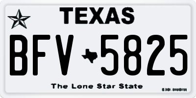 TX license plate BFV5825