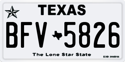 TX license plate BFV5826