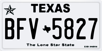 TX license plate BFV5827