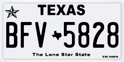 TX license plate BFV5828