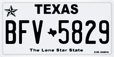 TX license plate BFV5829