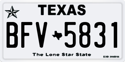 TX license plate BFV5831