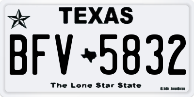 TX license plate BFV5832