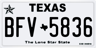 TX license plate BFV5836