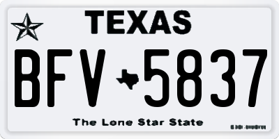 TX license plate BFV5837