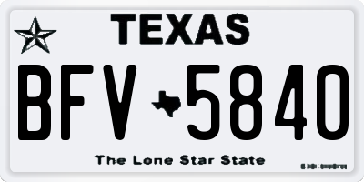 TX license plate BFV5840