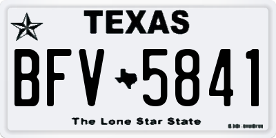 TX license plate BFV5841