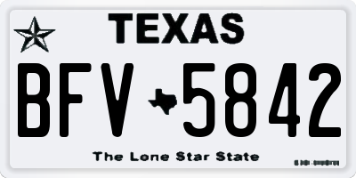 TX license plate BFV5842