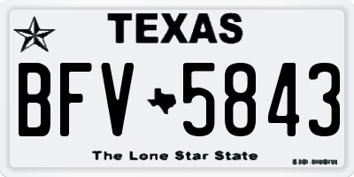 TX license plate BFV5843