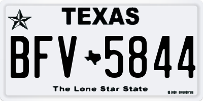 TX license plate BFV5844