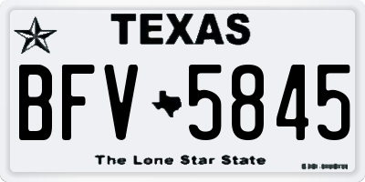 TX license plate BFV5845