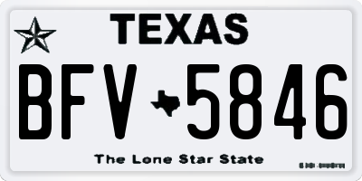 TX license plate BFV5846