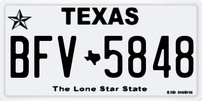 TX license plate BFV5848