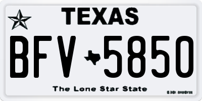 TX license plate BFV5850