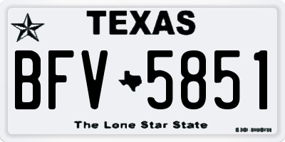 TX license plate BFV5851