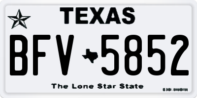 TX license plate BFV5852