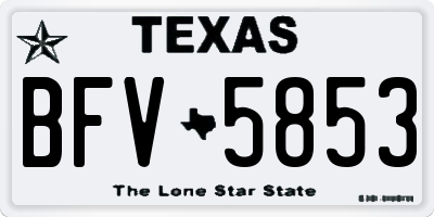 TX license plate BFV5853