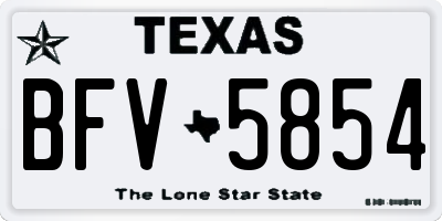 TX license plate BFV5854