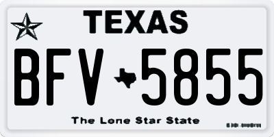 TX license plate BFV5855