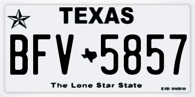 TX license plate BFV5857