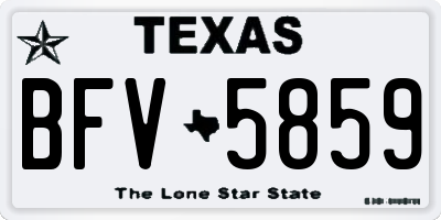 TX license plate BFV5859