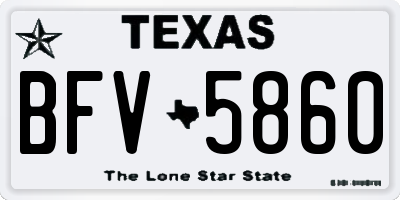 TX license plate BFV5860