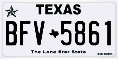 TX license plate BFV5861