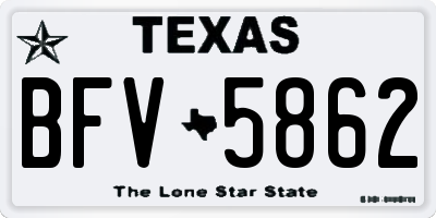 TX license plate BFV5862