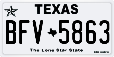 TX license plate BFV5863