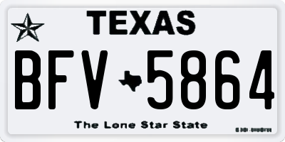 TX license plate BFV5864
